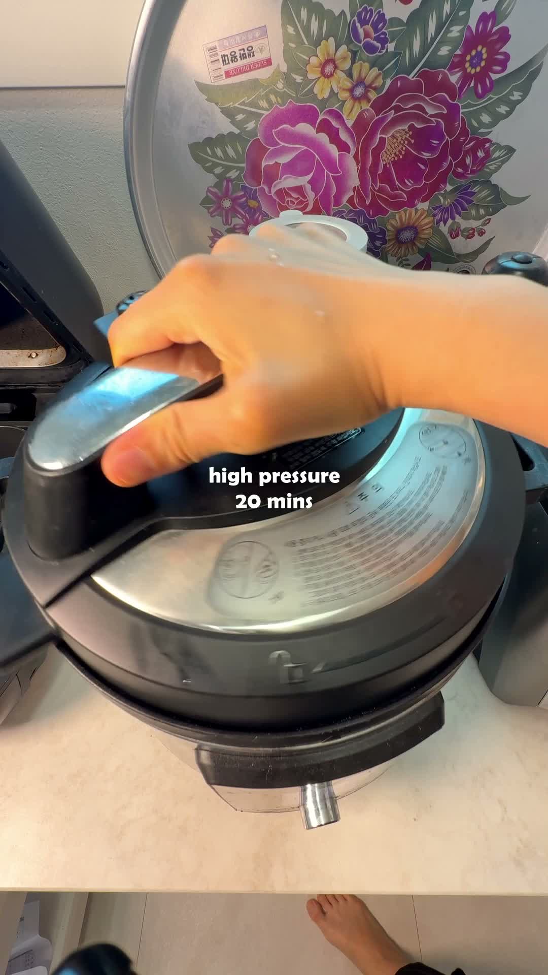 Pot set to high pressure for 20 minutes